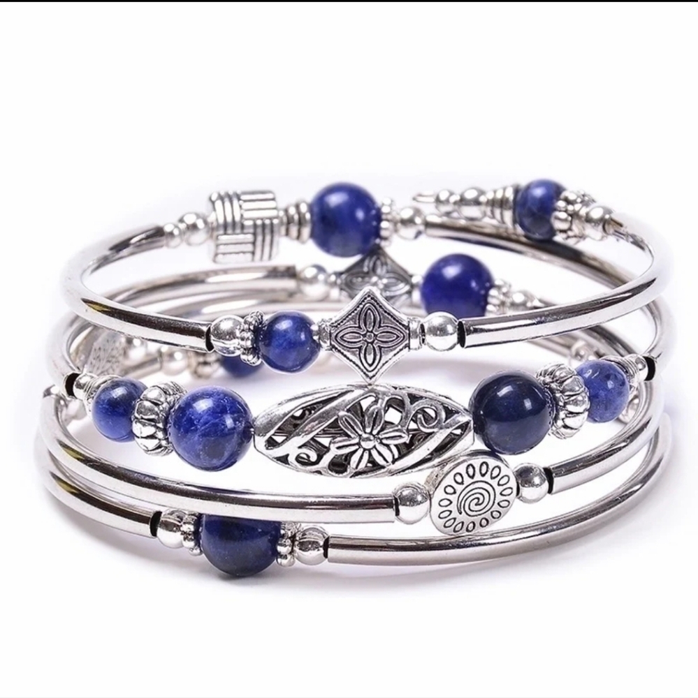 Stylish Gemstones Wrap Bracelet
